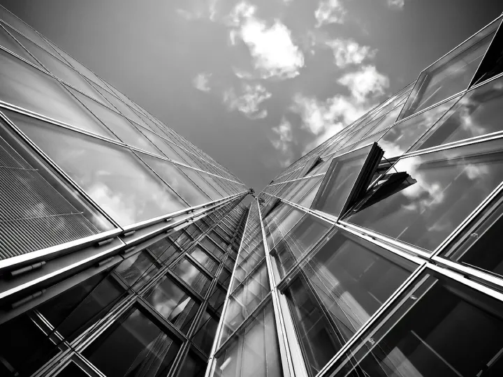 Modern building in black and white