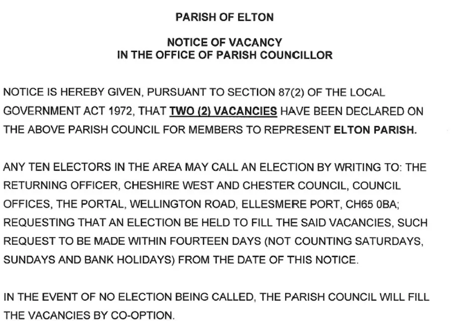 Council Vacancy Notice March 2026