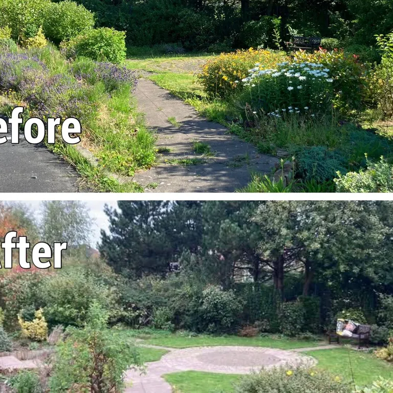 Before and After Peace Garden