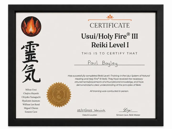 Usui Holy Fire Iii Reiki Level I