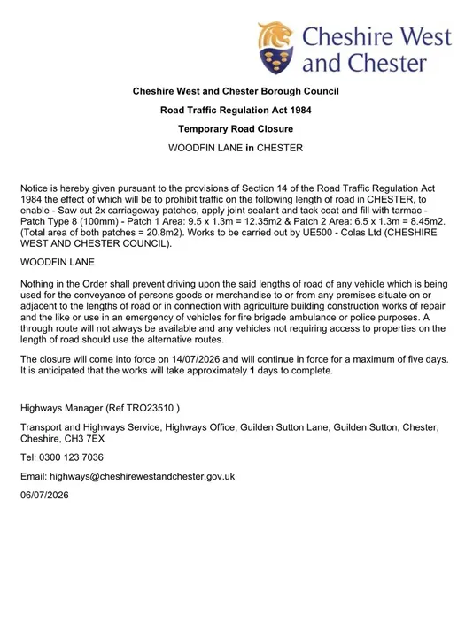 Woodsfin Lane Closure 02