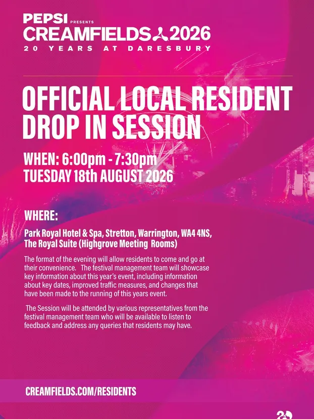 Creamfields 2026 Residents Invite Flyer