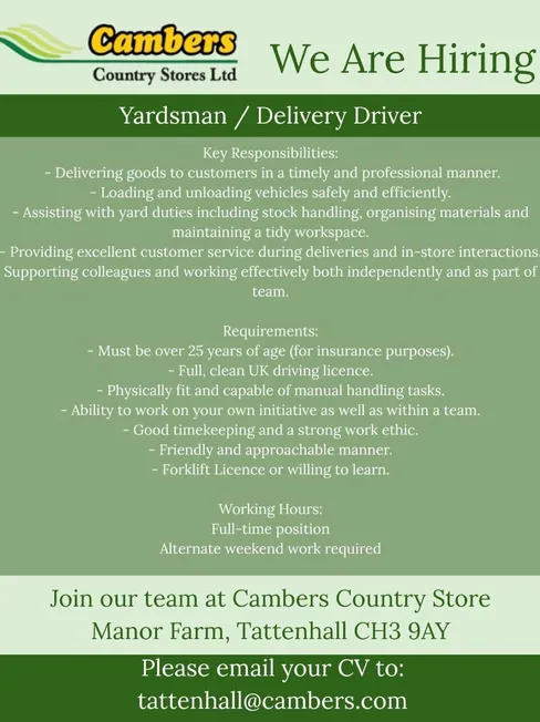 Cambers Job Vacancy
