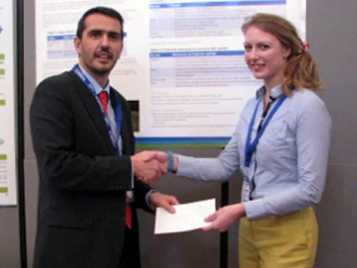 Phil Hadley with Alice Willett 2015 poster competition winner