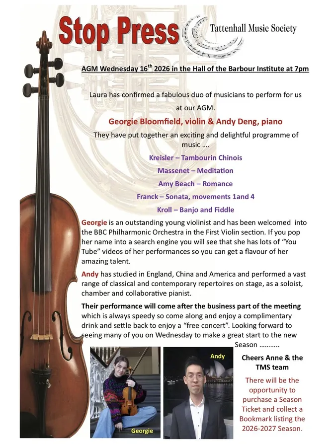 Tattenhall Music Society AGM