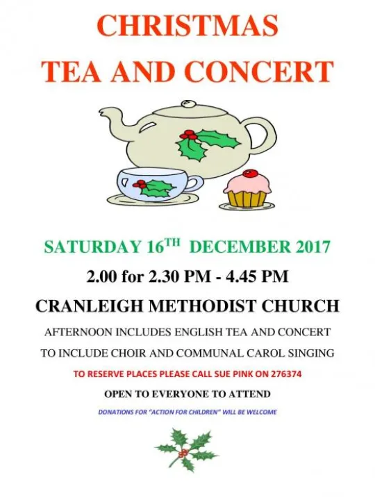Cranleigh Christmas afternoon tea and concert 16-12-17