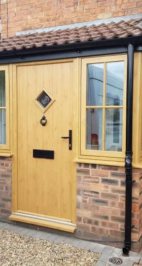 Porch door with gravel drive