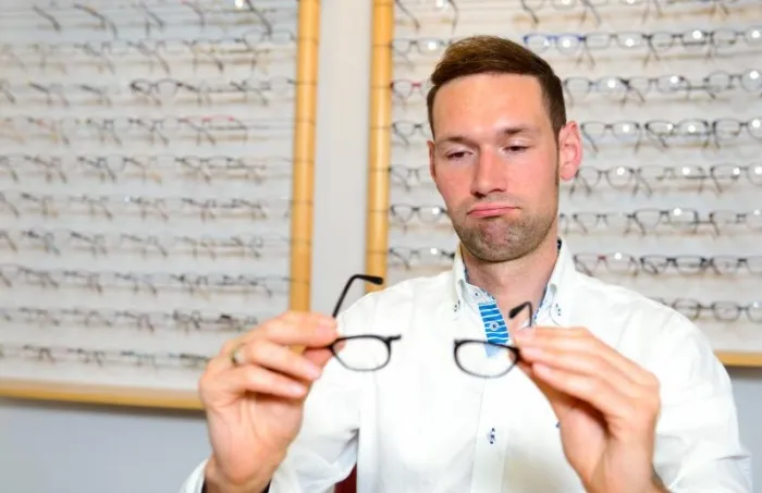 Broken glasses being repaired