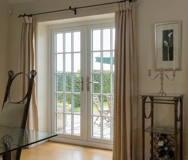 French window with candlesticks 43