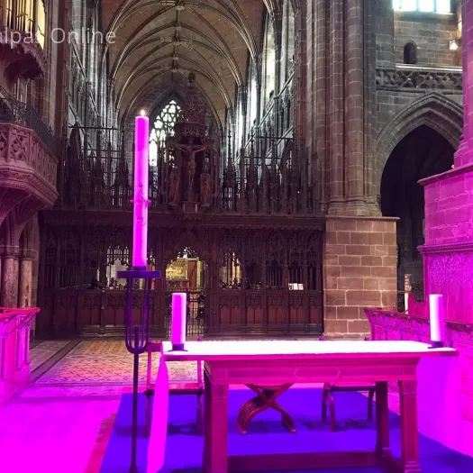 Chester Cathedral with candle