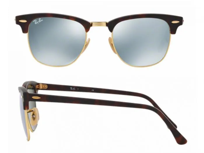 rb3016_114530_shot2 Ray-Ban Clubmaster in Havana with Crystal Green Mirror Lenses