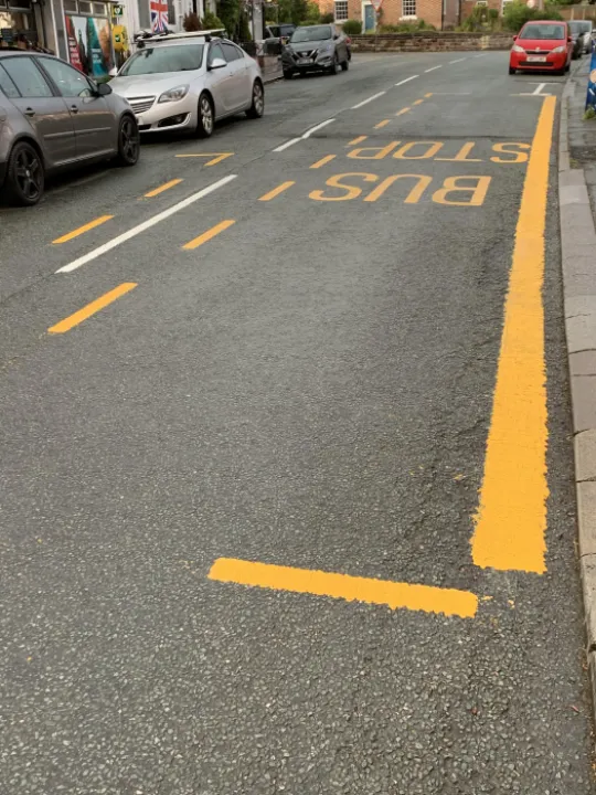 painted bus mark