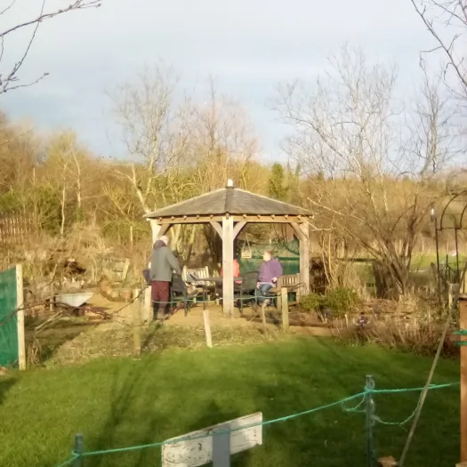 Sown walkers in Parkinsons Garden in Ardington