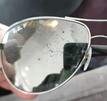 Scratched lens on Ray-ban sunglasses
