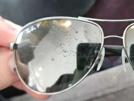 Scratched lens on Ray-ban sunglasses