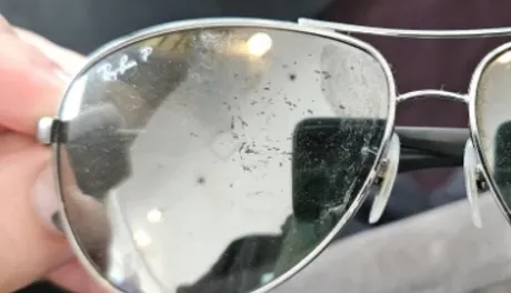 Scratched lens on Ray-ban sunglasses