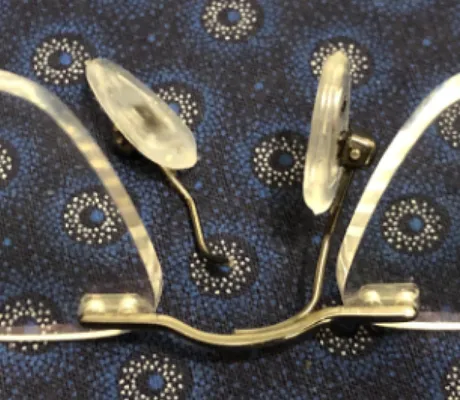 Broken nose pad on glasses