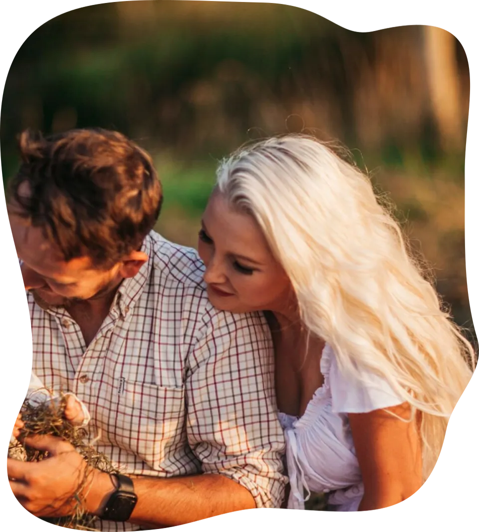 Mother and Child Enjoying a Farm Picnic