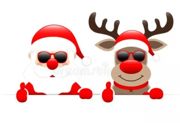 santa-reindeer-sunglasses-thumb-up-above-horizontal-banner-cute-159011523