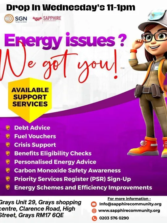 Free weekly Energy and Support Drop Ins