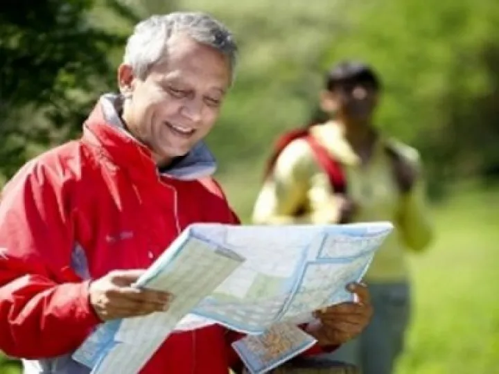 Walker Looking at Map_Landscape 2