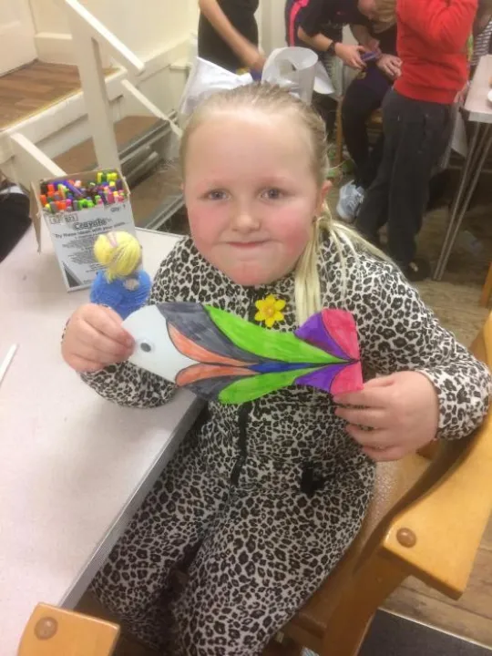 Lily and her colourful fish