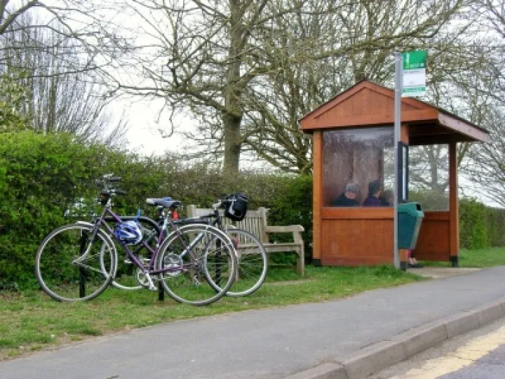 Cycle stands at Woodways bus stop