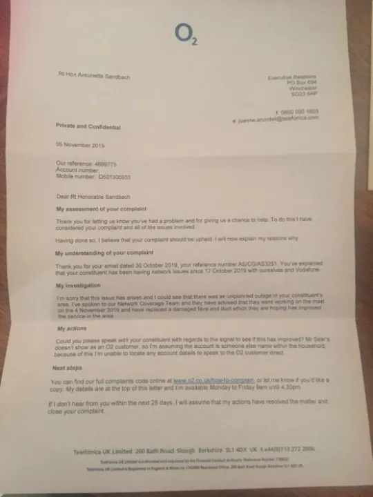 Letter &ndash; Response to Phone outage Problem Img 3316 (1)