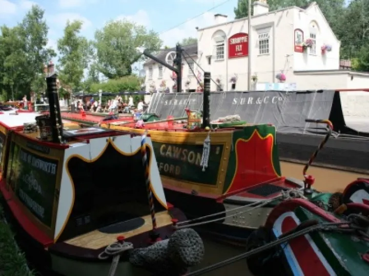 Narrow boats at the Shroppie Fly, July 2011