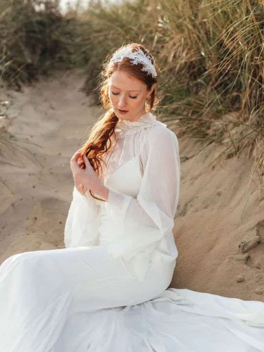 serafina angel sleeve blouse feather crown P