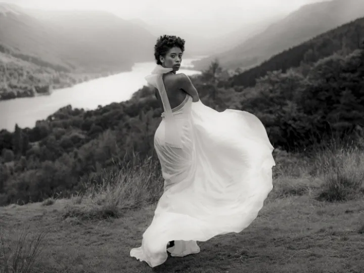 Dramatic highland wedding L