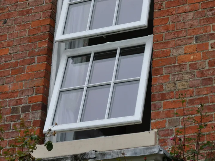 Tilt and turn window with red brickwork