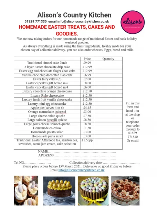 Easter Order Form