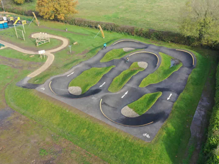 Drone view of Waverton pump track