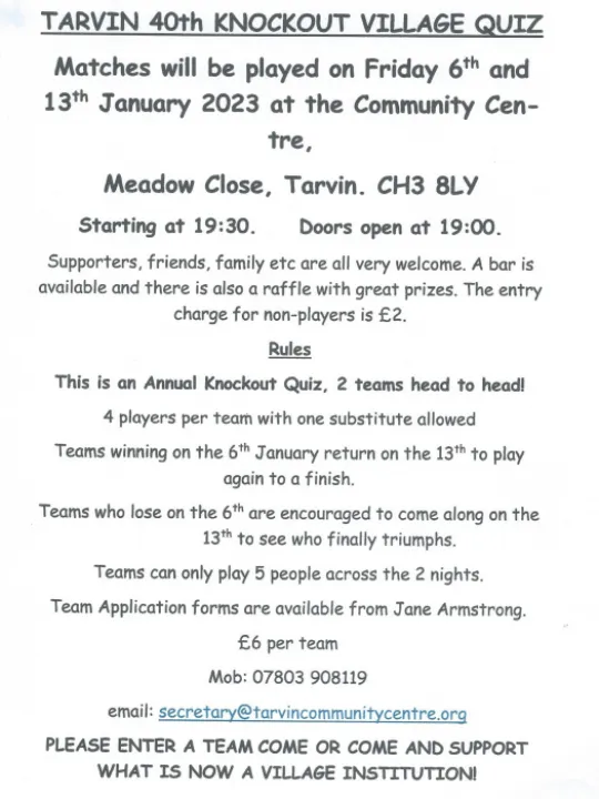 Tarvin Village Quiz 2023 PhotoScan