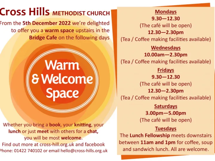 Cross Hills Warm and Welcome Space poster