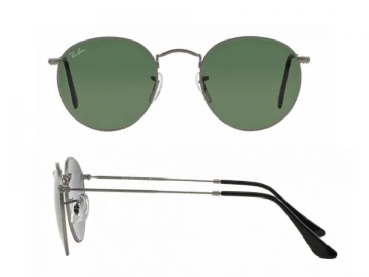 RB3447 Ray-Ban Round Matte Gunmetal with Green Lenses