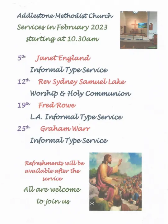 February Sunday Services 2023