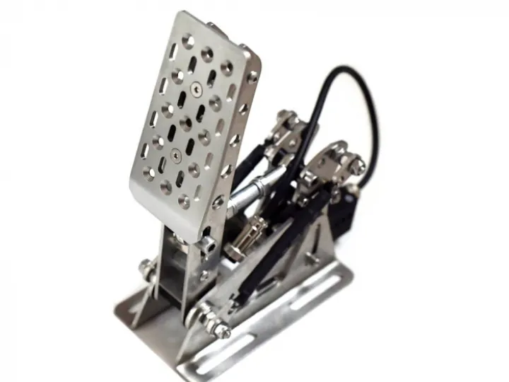 Detail of the Meca CUP1 clutch pedal for sim racing