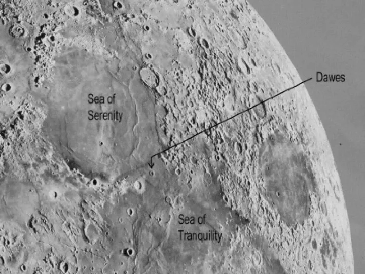 Dawes Crater on the moon