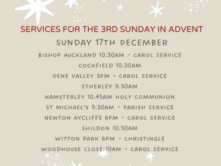 Services &ndash; 3rd Sunday in Advent 2023
