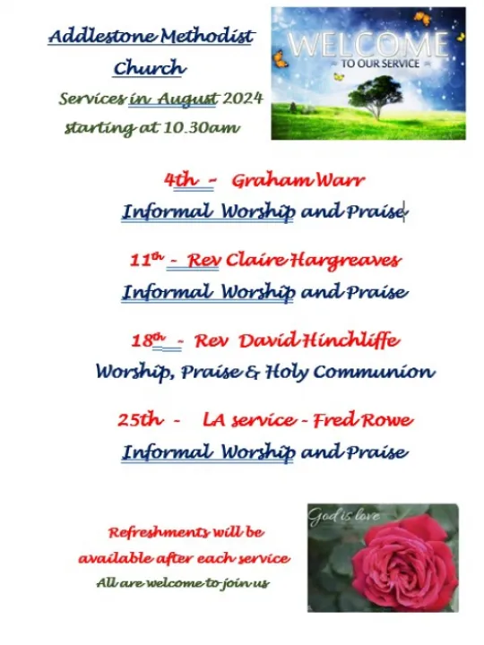 Sunday Services August 2024
