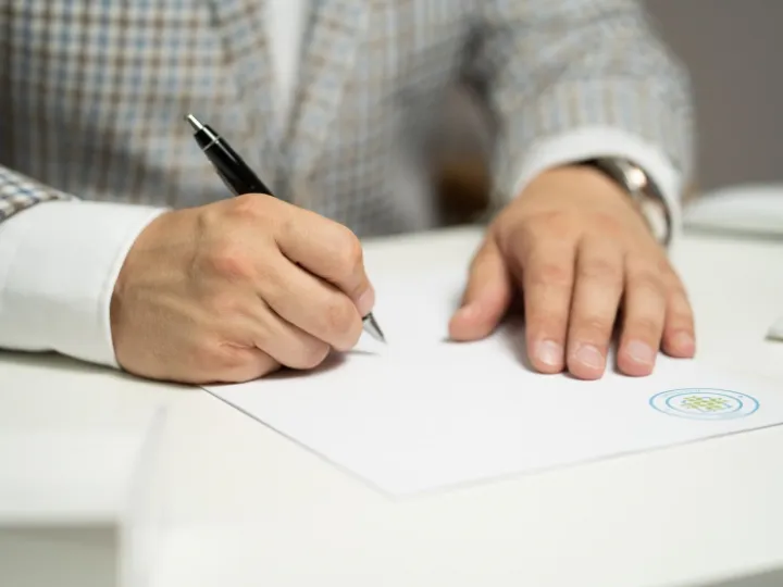 Man, sign, paper