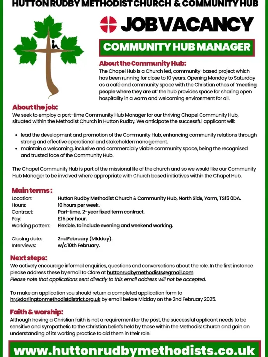 Hutton Rudby Vacancy