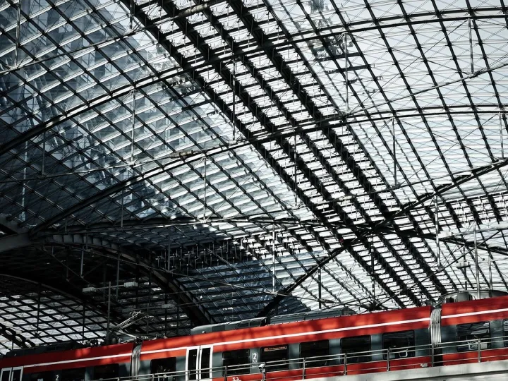 Glass roof, station, berlin, architecture, roof