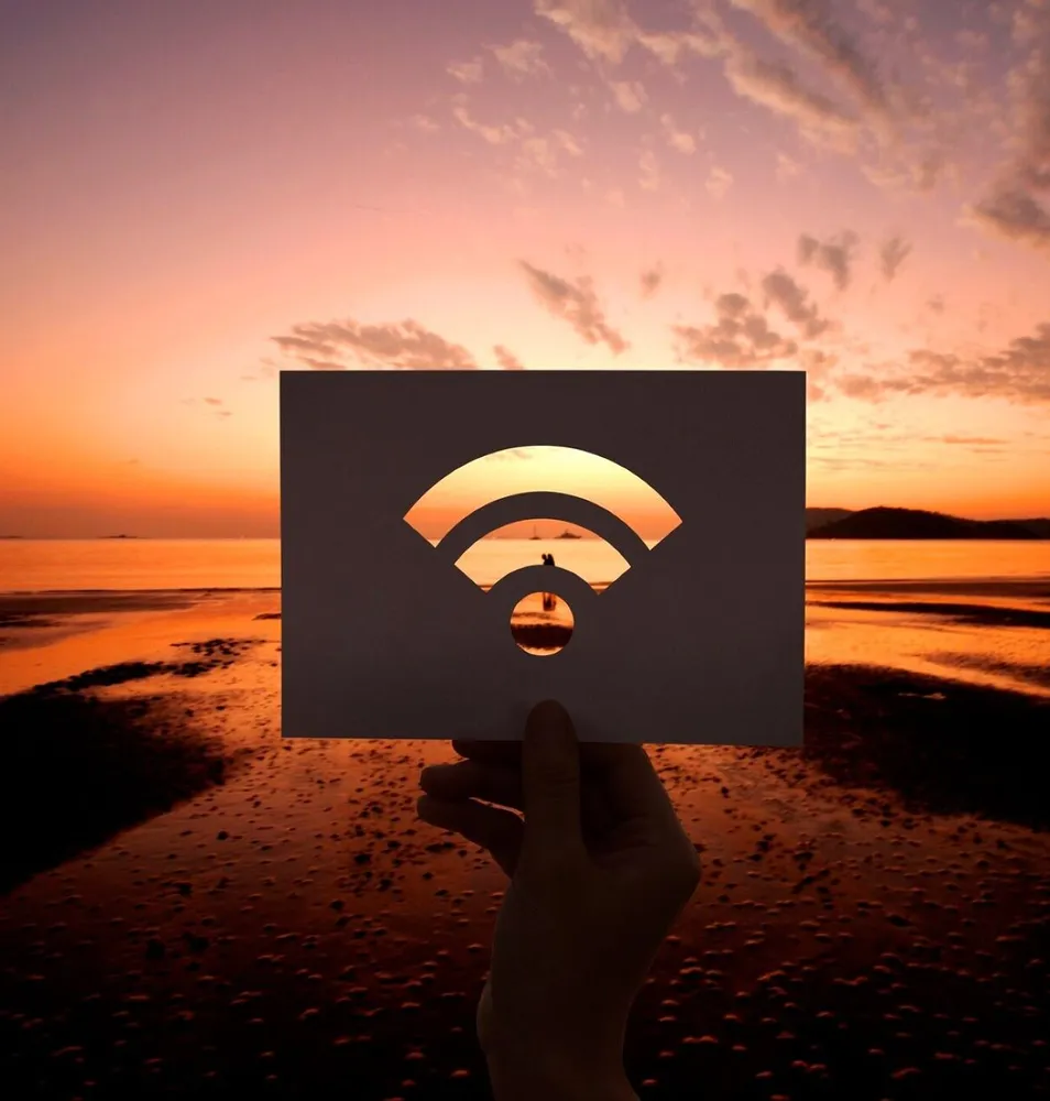 Wifi internet connection perforated paper