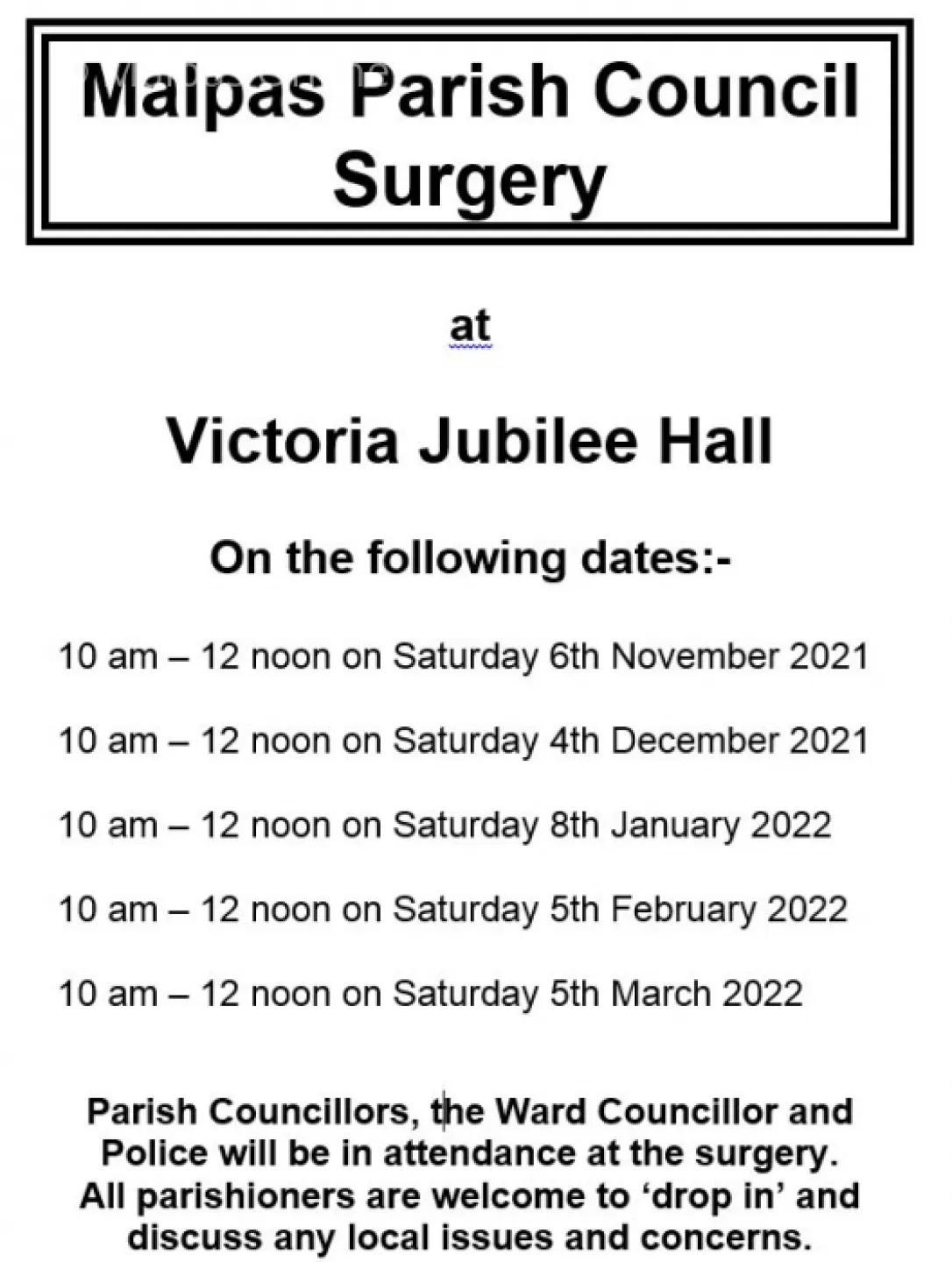 Parish Council Surgeries 2