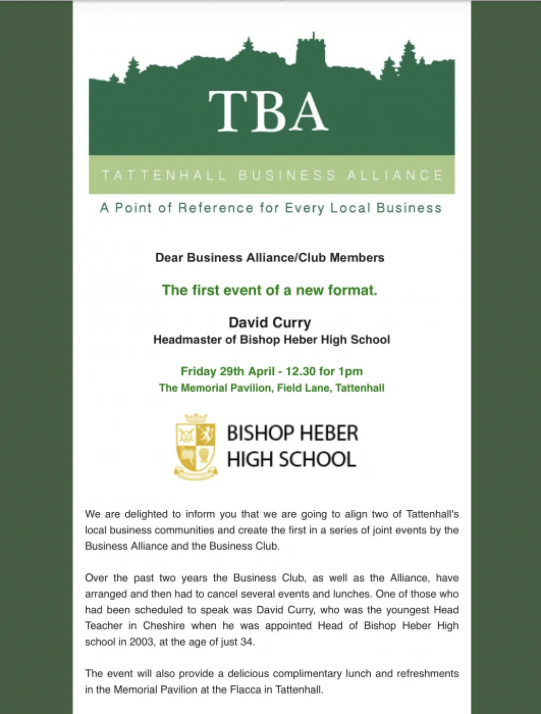 TBA business lunch