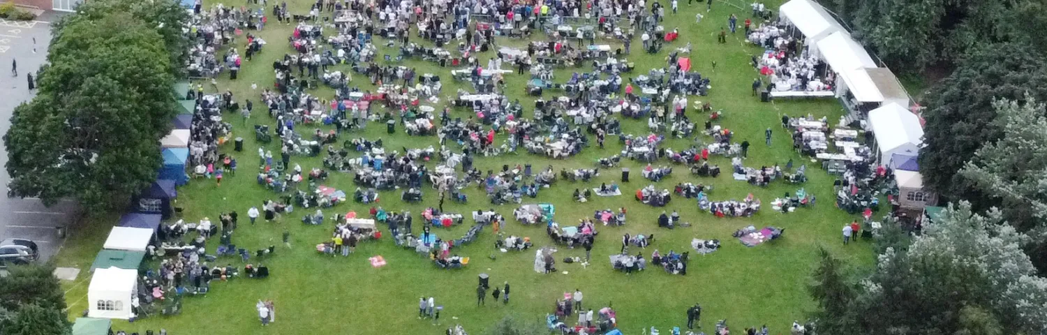 Audlem Party on the Park 2021 &ndash; aerial view (1)