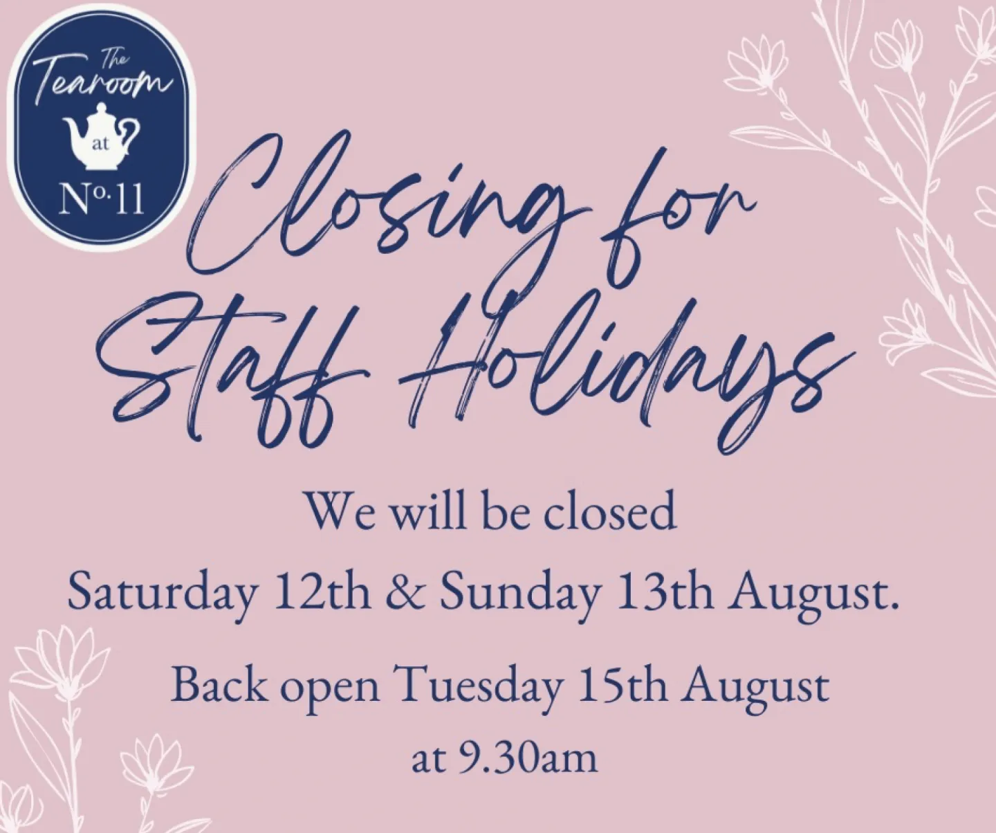 Tea Room Holidays
